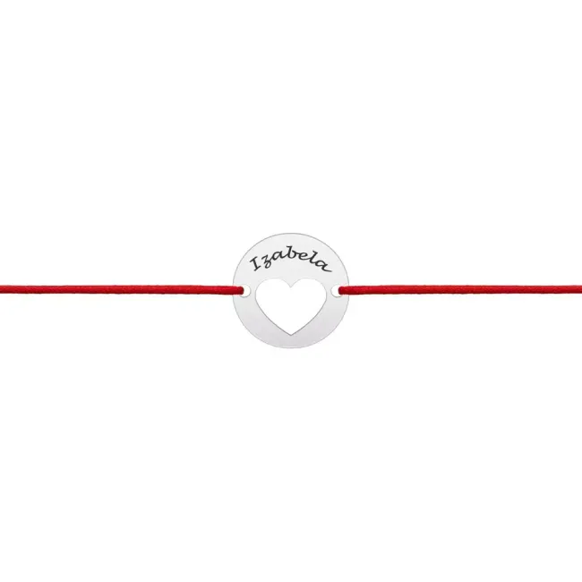 Bratara din Aur 14K Premium, cu snur reglabil si personalizata cu banut mic gravat (11 mm) picture - 6