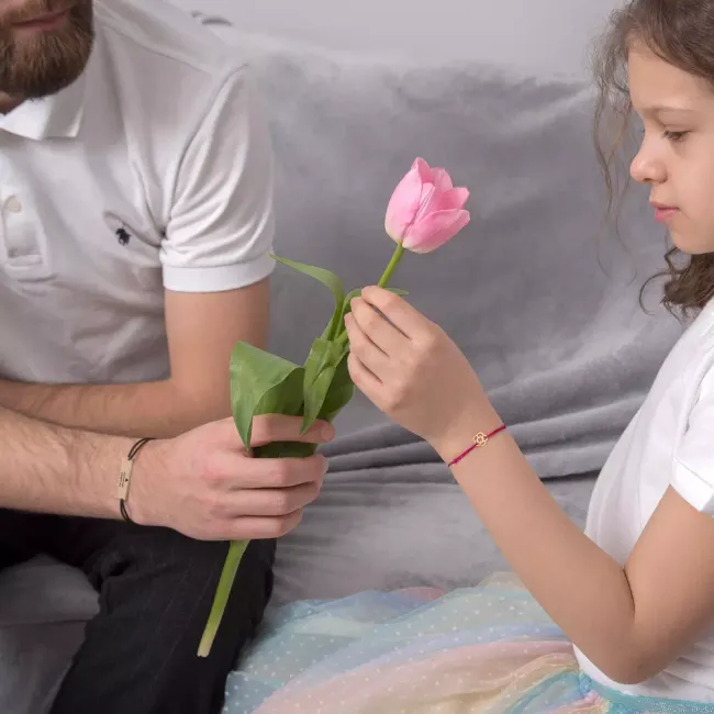 Bratara barbat din Aur 14K Premium, cu snur reglabil si personalizata cu gravura (33 mm)