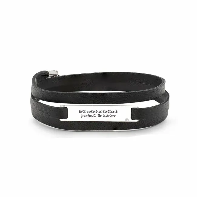 Bratara barbat din Argint 925 Premium, personalizata cu gravura (35 mm)