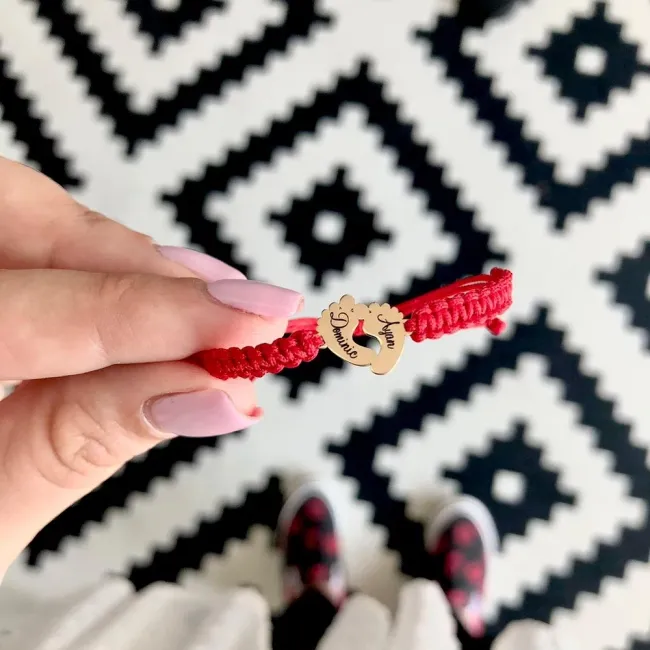 Bratara bebe din Aur 14K Premium, cu snur reglabil si personalizata cu gravura (11 mm) picture - 4