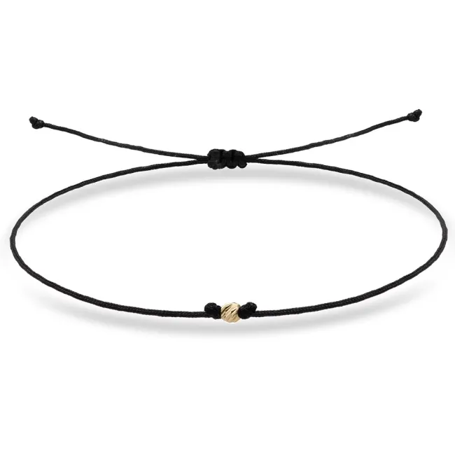 Bratara picior Aur 14K Premium, snur si biluta, reglabila