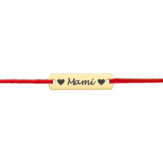 Bratara snur placuta 18 mm personalizata gravura text Argint 925 Premium
