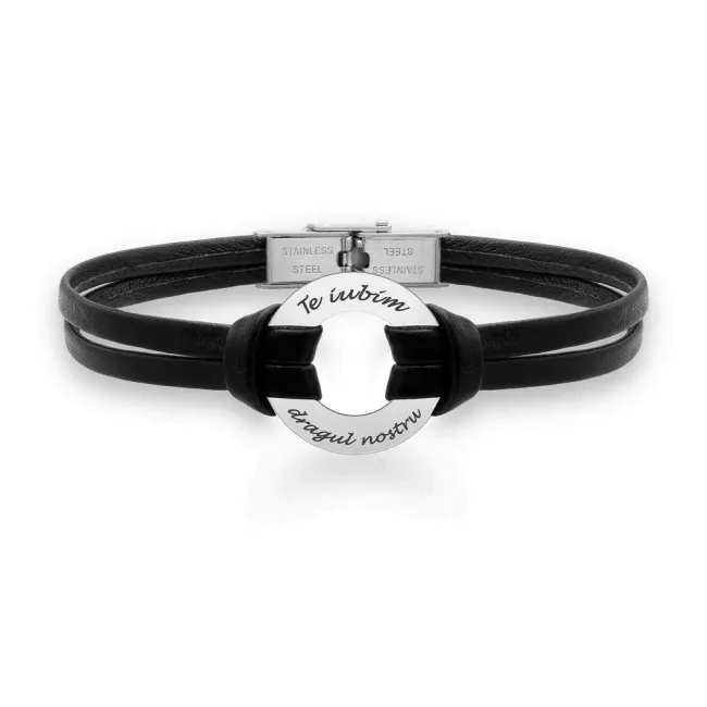Bratara barbat din Argint 925 Premium, personalizata cu gravura (20 mm)
