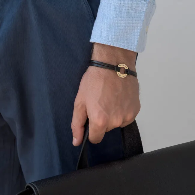 Bratara barbat din Aur 14K Premium, personalizata cu gravura (20 mm)