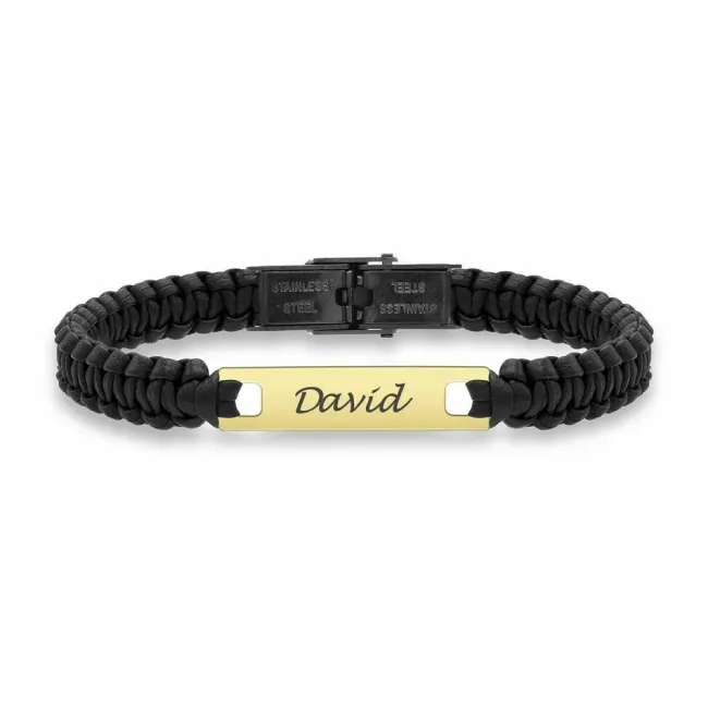 Bratara barbat din Aur 14K Premium, personalizata cu gravura (25 mm)