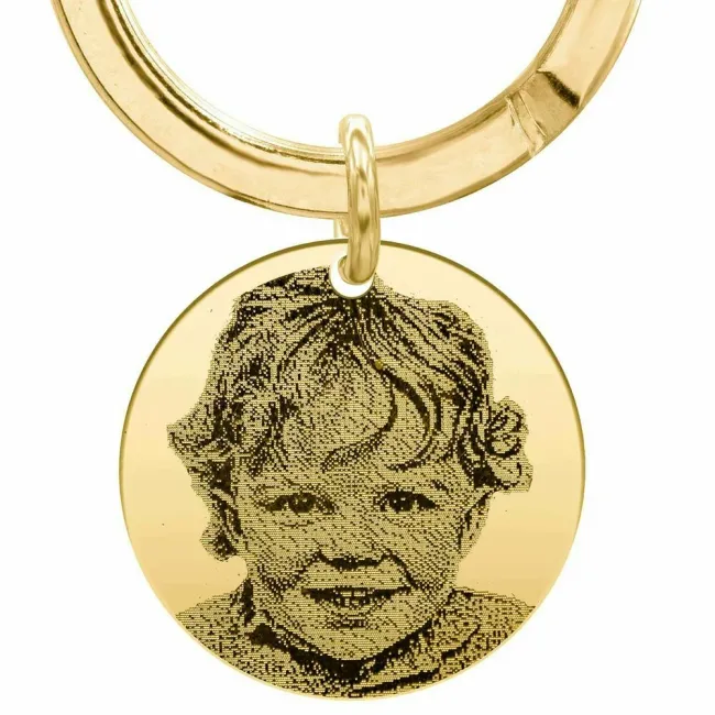 Breloc Argint 925 Premium, banut mare, personalizat cu poza (22 mm)