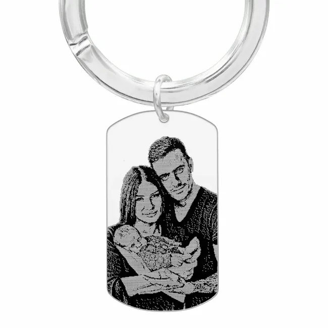Breloc personalizat cu poza, Argint, placuta Army (50 mm)