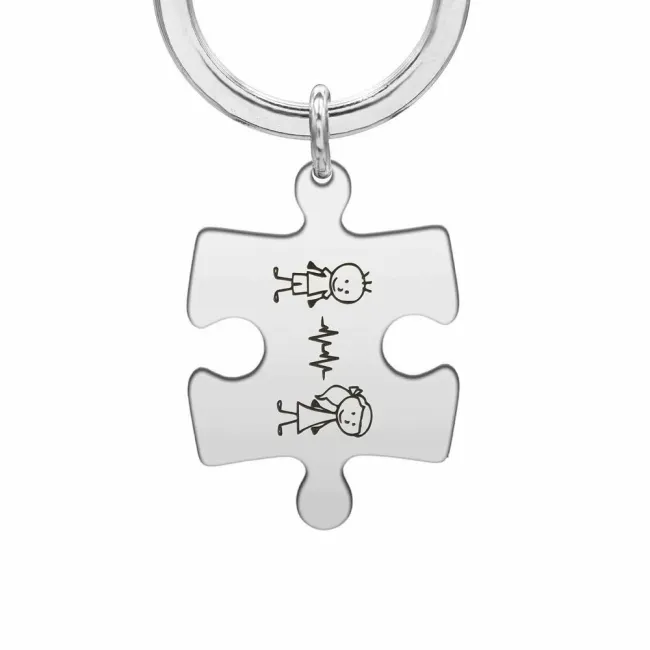 Breloc Argint 925 Premium, personalizat, puzzle mare (35 mm) picture - 4