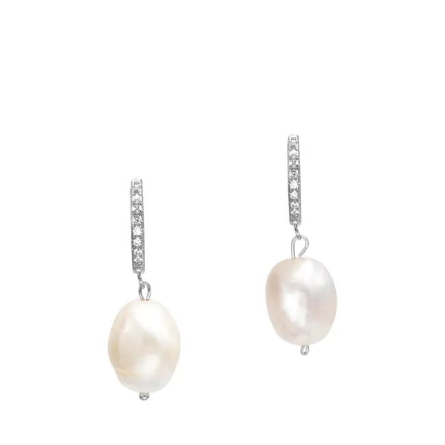 Cercei Argint Premium 925 cu zirconii si perle de cultura picture - 4