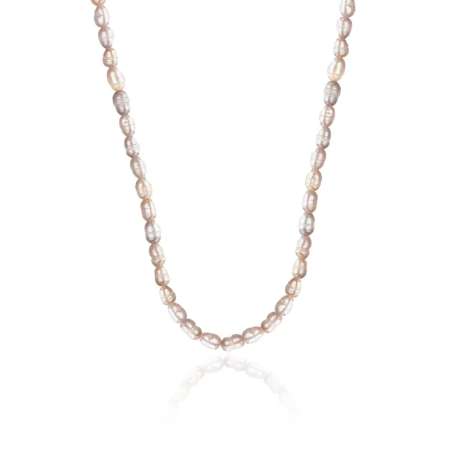 Colier Argint 925 Premium - perle de cultura roz
