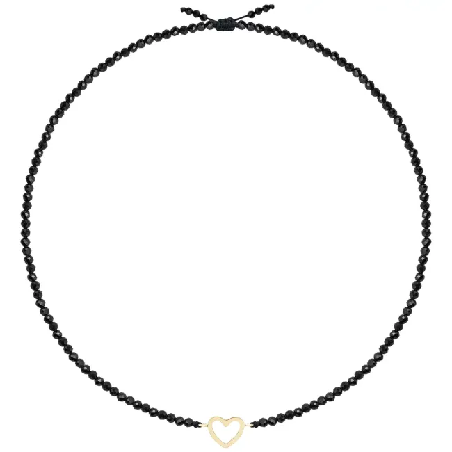 Colier Aur 14K Premium dama, reglabil - snur, spinel si inima (14 mm) picture - 4