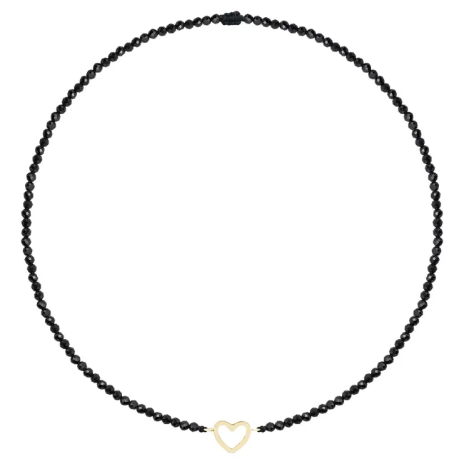 Colier Aur 14K Premium dama, reglabil - snur, spinel si inima (14 mm) picture - 3