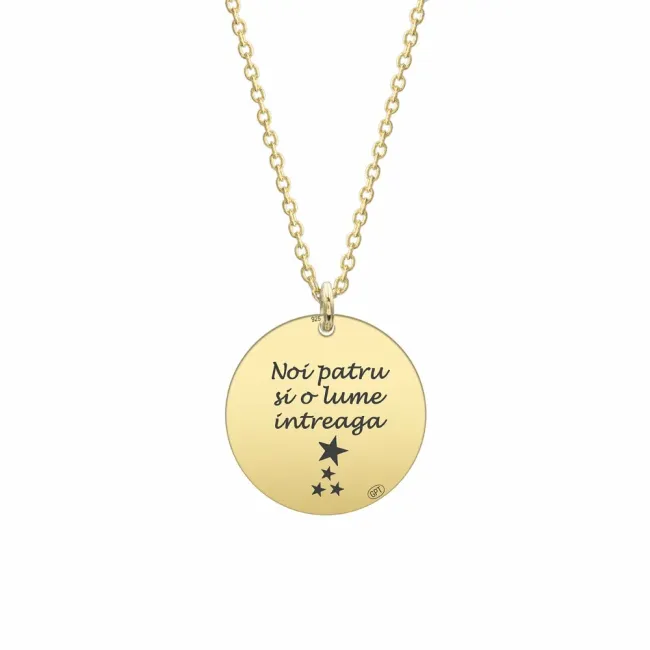 Lantisor Argint 925 Premium, banut mare 17 mm, personalizat cu text picture - 5