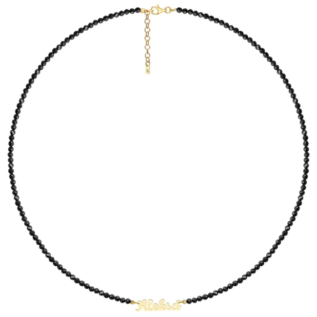 Colier damă, Argint 925 Premium, nume decupat și spinel picture - 3