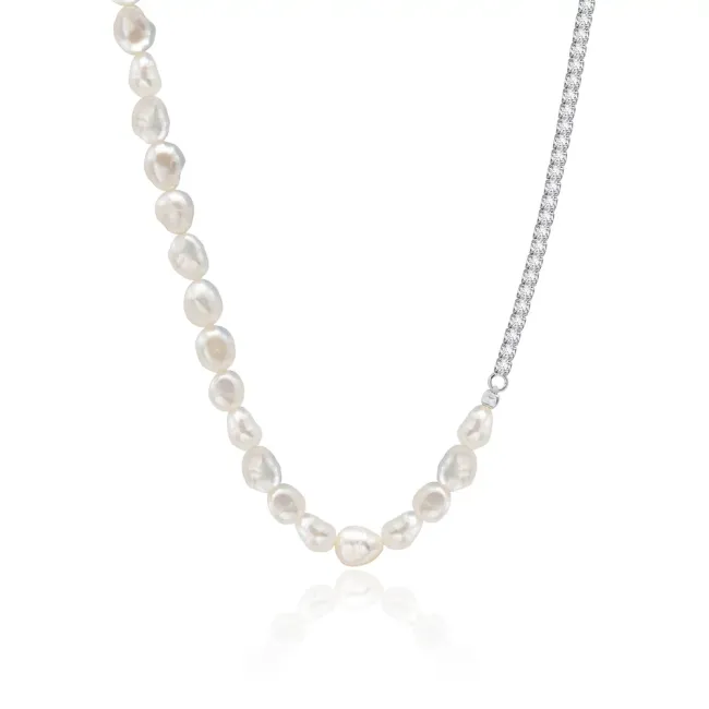 Colier Tennis cu Perle Naturale