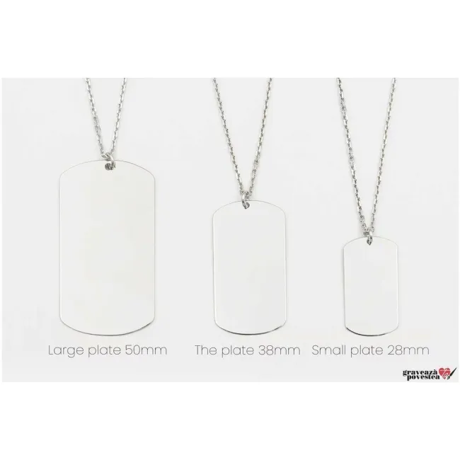 Lant Argint barbat, placuta Army 28 mm, personalizat (lant Cable) picture - 5