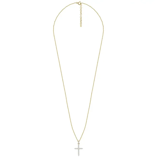 Lantisor Argint 925 Premium dama - cruce medie cu zirconii