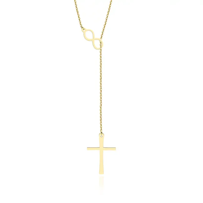 Lantisor Argint 925 Premium dama - infinit si cruce ( 25mm )