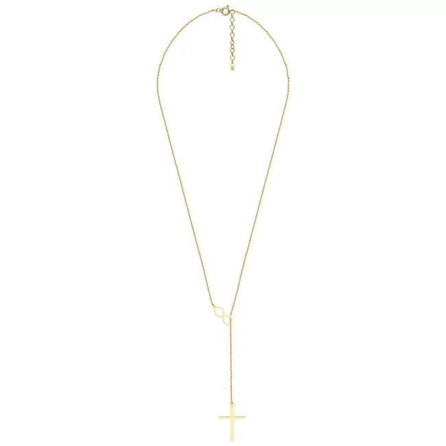 Lantisor Argint 925 Premium dama - infinit si cruce ( 25mm )