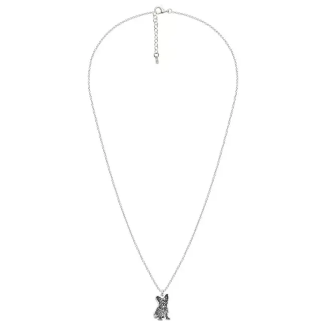 Lantisor Argint copii, catel Yorkshire, decupat poza 4life (17 mm)