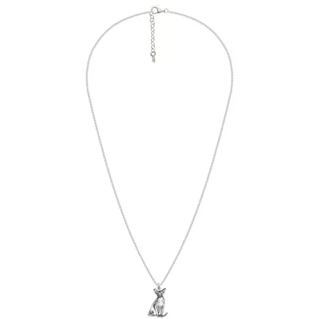 Lantisor Argint copii, pisica Sfinx, decupata poza 4life (21 mm)