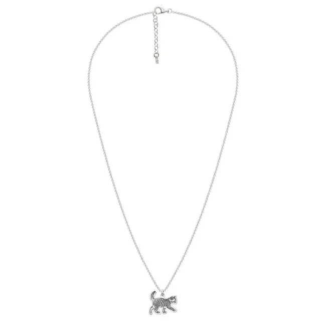 Lantisor Argint copii, pisica Tabby, decupata poza 4life (15 mm)