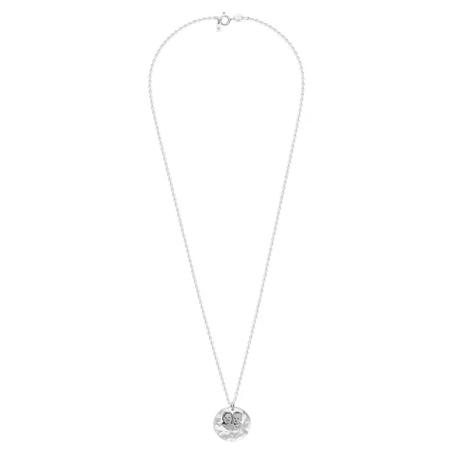 Lantisor Argint dama, banuti 22 mm si 14.5 mm, personalizat cu poza (lant Cable) picture - 4