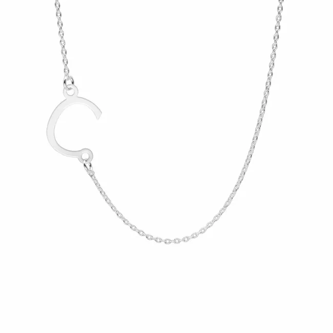 Lantisor Argint 925 Premium, personalizat initiala picture - 4