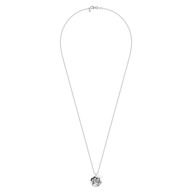 Lantisor Argint dama, lant, cruce (10 mm), banut (14 mm) personalizat laser 4life cu poza