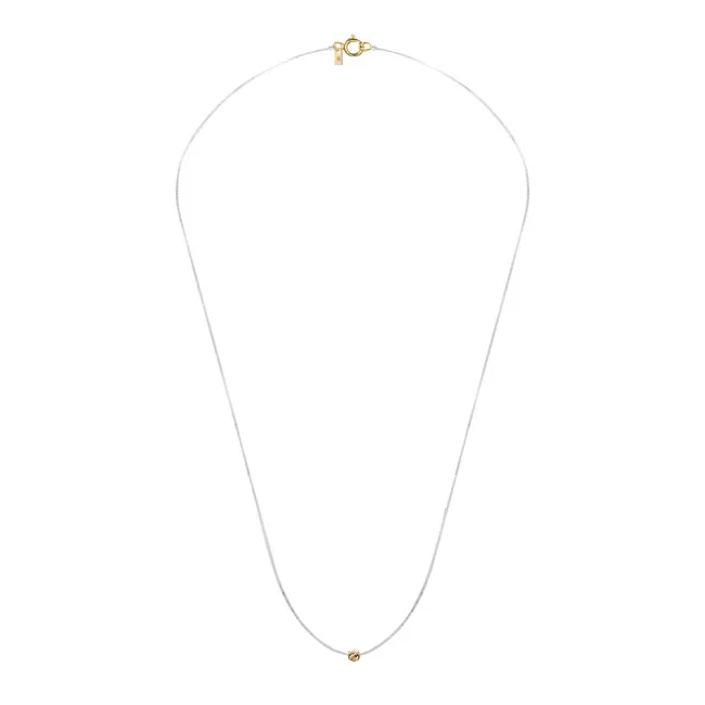 Lantisor cu fir transparent si biluta Aur 14K Premium picture - 3