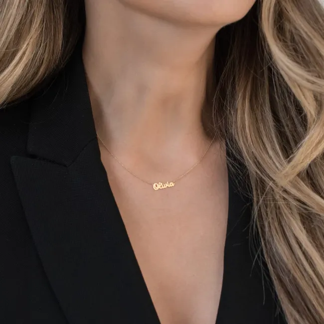 Lantisor cu nume, Aur 14K Premium dama, Minimalist Style
