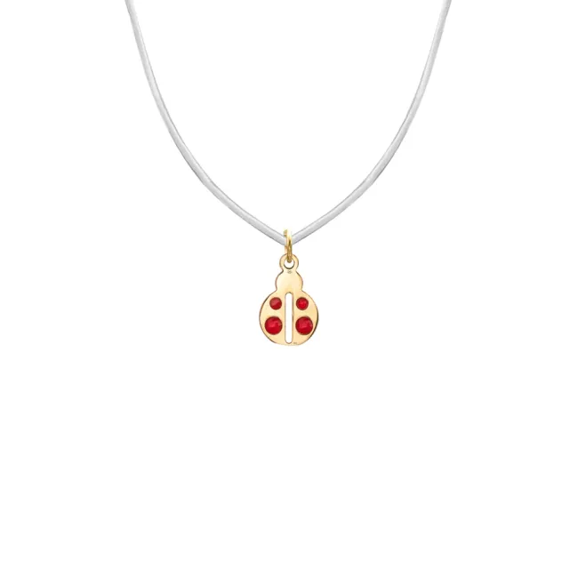 Lantisor Dama Aur 14K, cu fir transparent si pandantiv gargarita (7 mm )