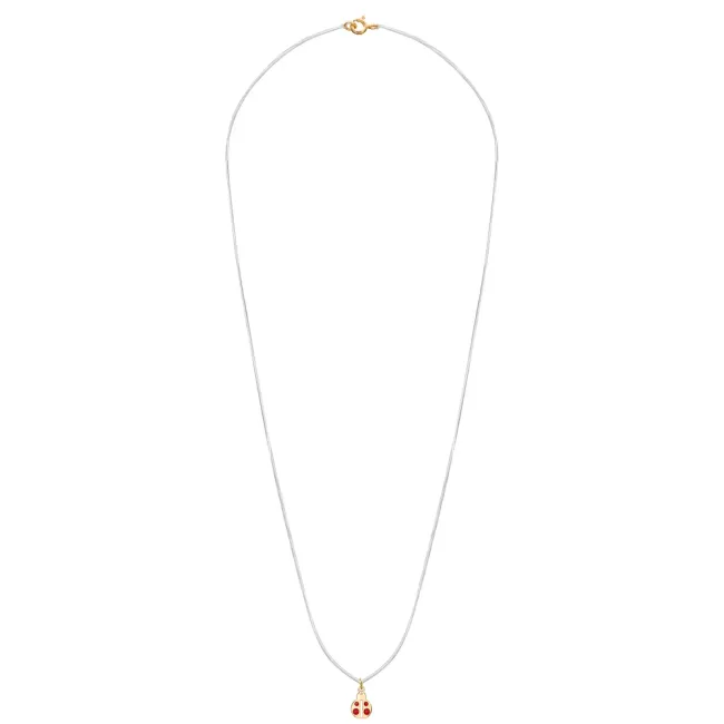 Lantisor Dama Aur 14K, cu fir transparent si pandantiv gargarita (7 mm ) picture - 3