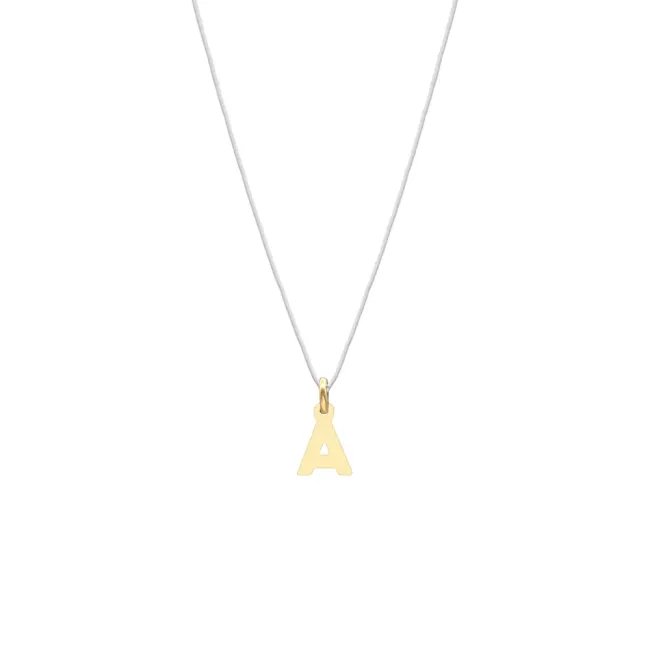 Lantisor fir transparent cu initiala din aur