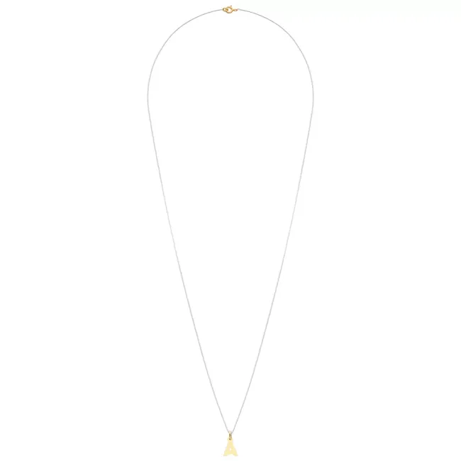 Lantisor fir transparent cu initiala din aur
