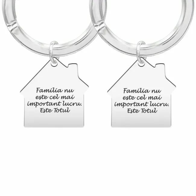 Brelocuri Argint 925 Premium, personalizate, casa (30 mm)