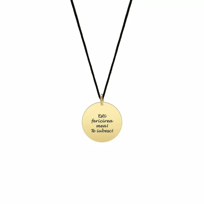 Pandantiv Aur 14K Premium, personalizat cu poza, banut mic 10 mm