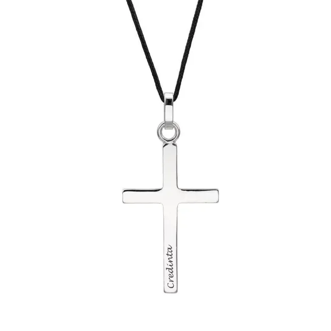 Pandantiv personalizat, Argint, cruce mare 30 mm