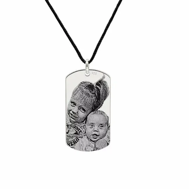 Pandantiv personalizat cu poza, Argint, placuta Army 28 mm