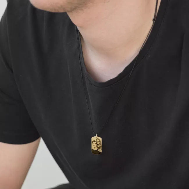 Pandantiv Aur 14K Premium, personalizat cu poza, placuta 27 mm picture - 4