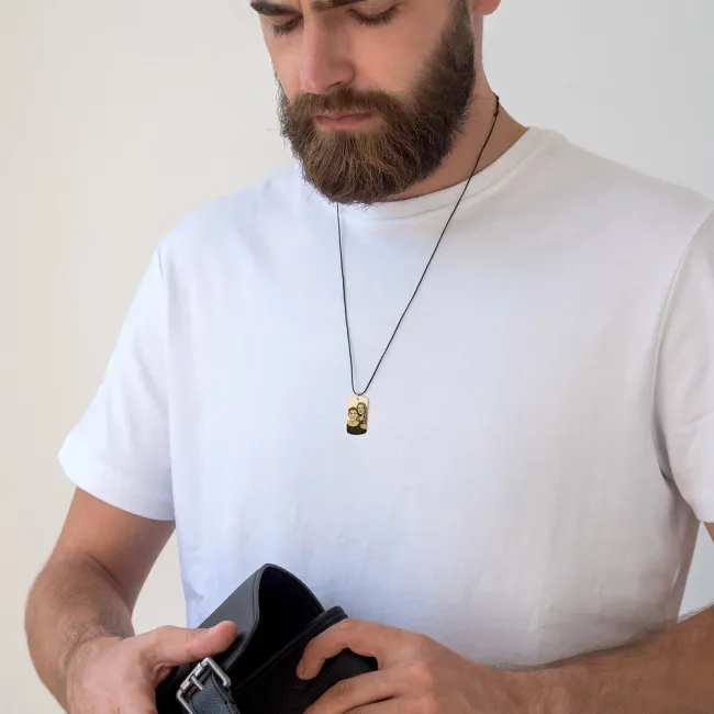 Pandantiv Aur 14K Premium, personalizat cu poza, placuta 27 mm