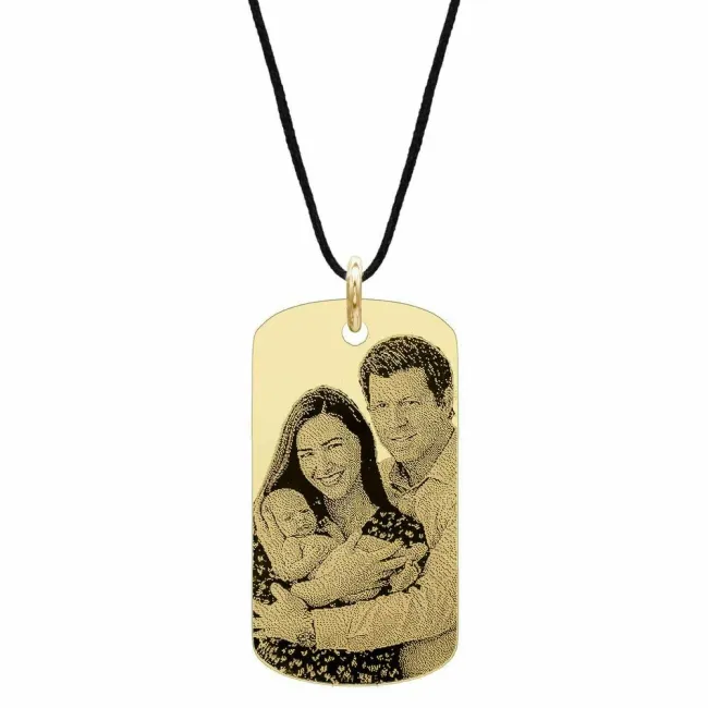 Pandantiv Aur 14K Premium, personalizat cu poza, placuta 27 mm