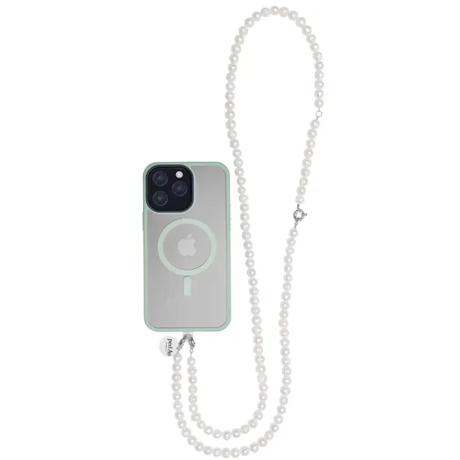 Perla9 Lant telefon / Colier / Curea THE NATURAL accesoriu multifunctional din perle de cultura - placat cu argint