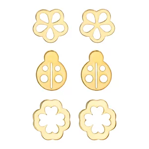 Set cercei argint placat cu aur galben, mixt simboluri